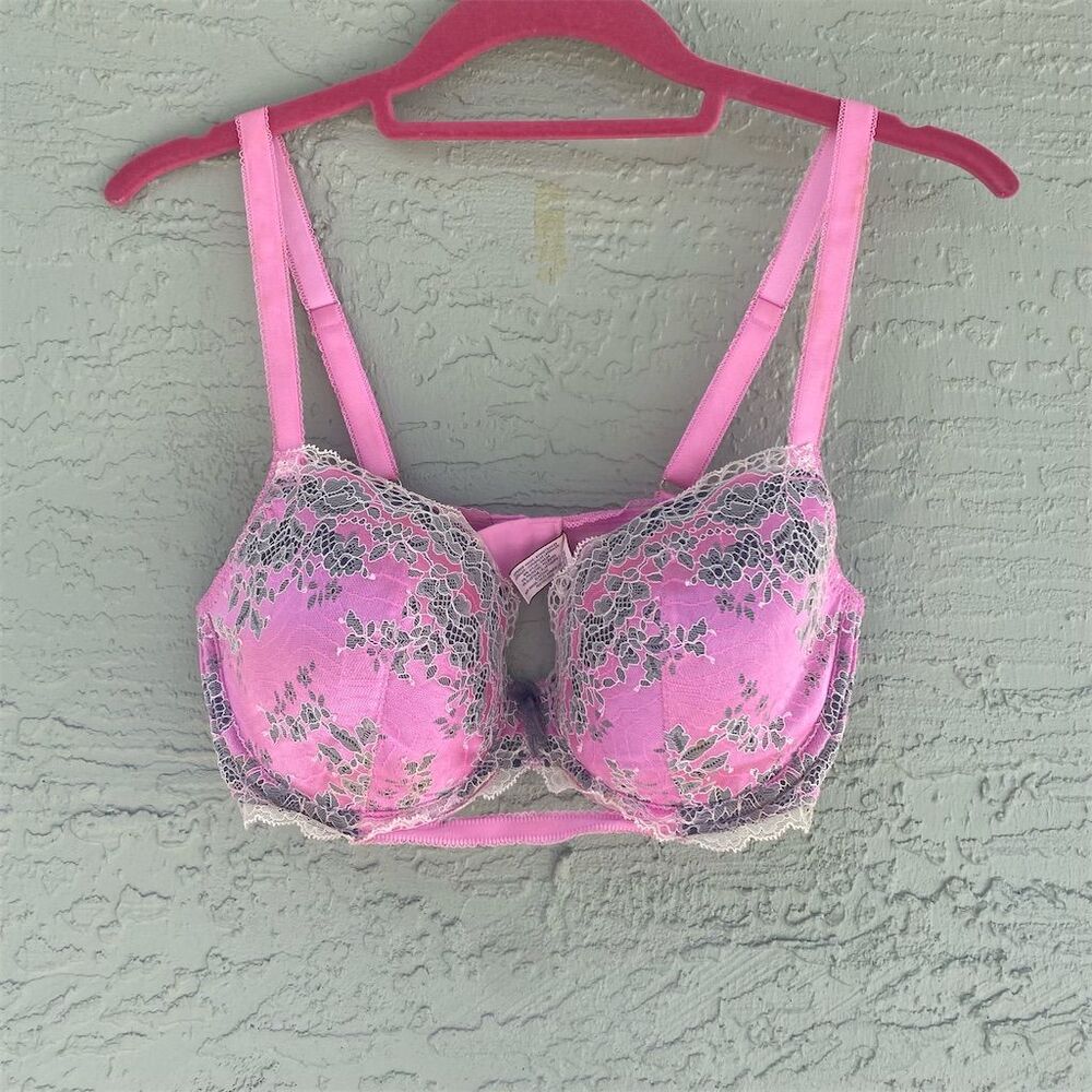 Victoria's Secret Dream Angels Lined Demi Bra 34DD Pink Lace